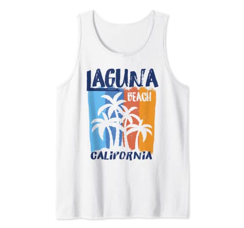 Laguna Beach California Fun Colorful Palm Trees Design Tank Top