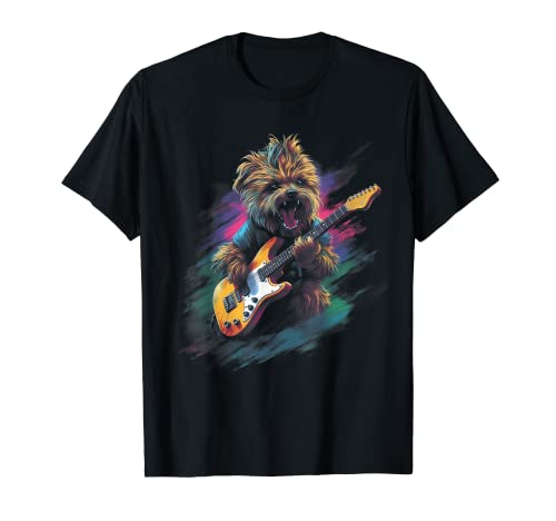 Cute Yorkie Dog Rocker Rocking Out T-Shirt