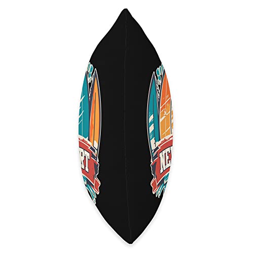 Cool Edgy Surf Beach Designs Newport Beach Rebel Surf Edgy Surfboard Design Throw Pillow, 16x16, Multicolor