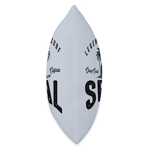 Legendary Surf Locations Three Vintage Surfboards and Palms-Seal Beach Throw Pillow, 16x16, Multicolor