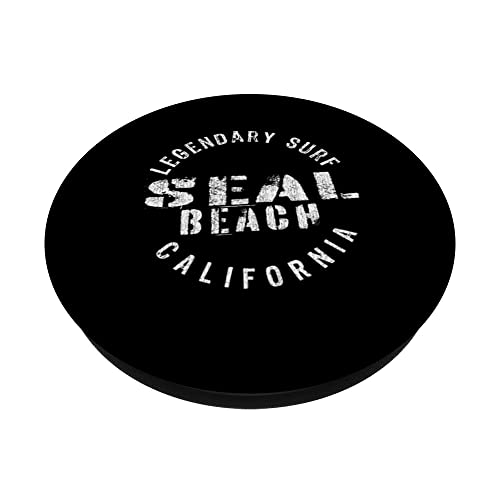 LEDGENDARY SURF SEAL BEACH - CIRCLE STAMP PopSockets Swappable PopGrip