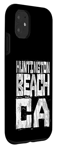 Huntington Beach California Retro Palm Sunset - Beach Design Case