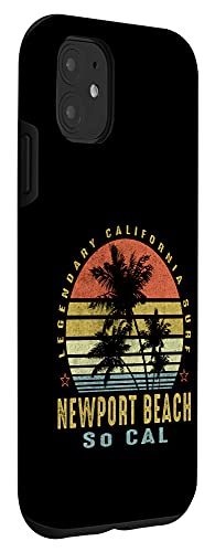 Newport Beach OC Retro Palm Sunset - Beach Gifts Case