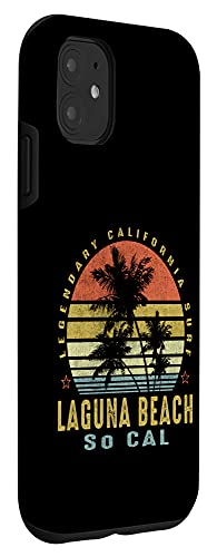 iPhone 12/12 Pro Laguna Beach Retro Palm Sunset - Beach Gifts Case