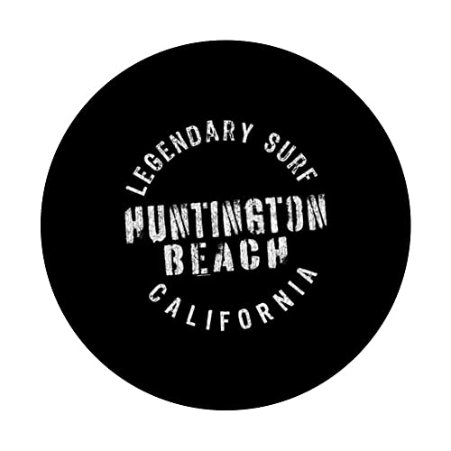 LEDGENDARY SURF HUNTINGTON BEACH - CIRCLE STAMP PopSockets Swappable PopGrip