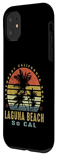 iPhone 12/12 Pro Laguna Beach Retro Palm Sunset - Beach Gifts Case