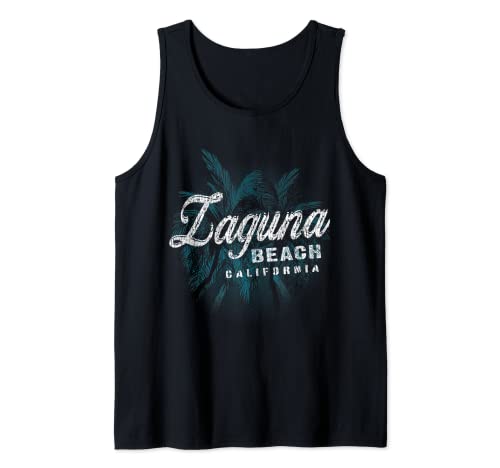 Laguna Beach - Palm Cluster Distressed Stamp Tank Top