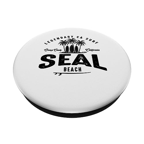 THREE VINTAGE SURFBOARDS AND PALMS - Seal Beach PopSockets Swappable PopGrip