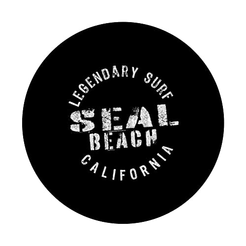 LEDGENDARY SURF SEAL BEACH - CIRCLE STAMP PopSockets Swappable PopGrip