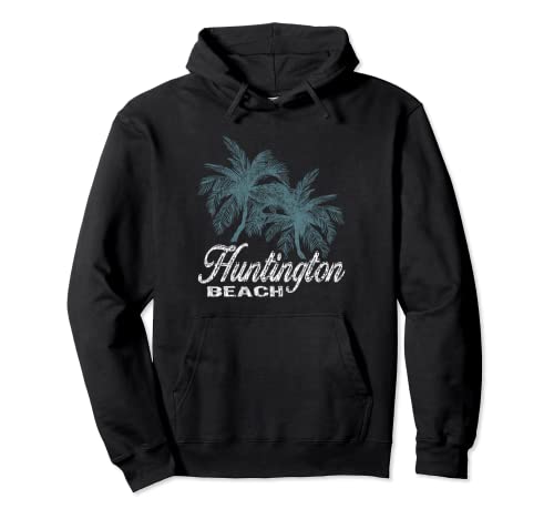 Huntington Beach California - Two Big Palms Pullover Hoodie