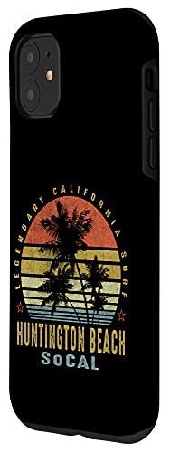 Huntington Beach Retro Palm Sunset - Beach Lover Gift idea Case
