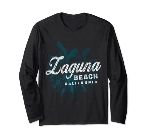 Laguna Beach - Palm Cluster Distressed Stamp Long Sleeve T-Shirt