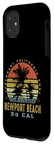 Newport Beach OC Retro Palm Sunset - Beach Gifts Case