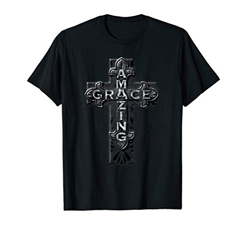 Amazing Grace Ornate Cross - 2 color tonal T-Shirt