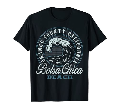 Bolsa Chica Retro Wave Circle - Beach Gift T-Shirt