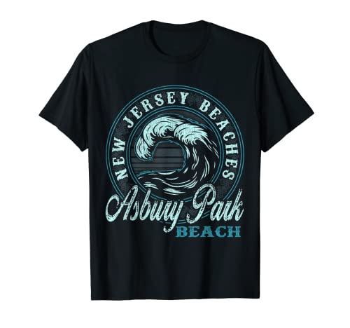 Asbury Park Beach Retro Wave Circle T-Shirt