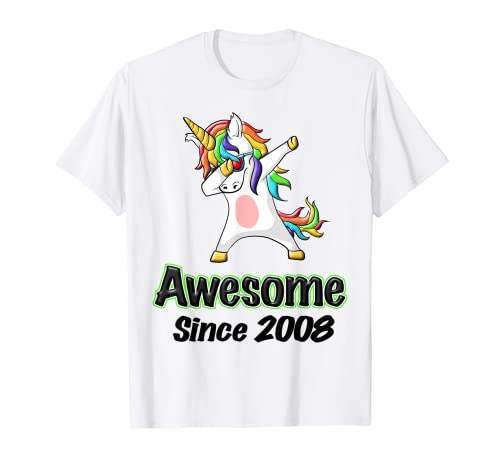 Awesome Since 2008 Dabbing Unicorn T-Shirt