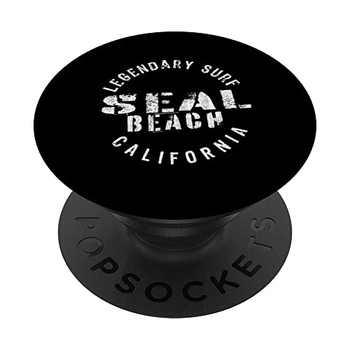 LEDGENDARY SURF SEAL BEACH - CIRCLE STAMP PopSockets Swappable PopGrip