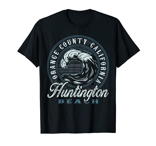 Huntington Beach Retro Wave Circle - Beach Gift T-Shirt