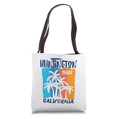 Huntington Beach California Fun Colorful Palm Trees Design Tote Bag