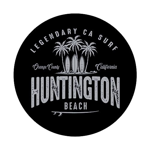 THREE VINTAGE SURFBOARDS AND PALMS - Huntington Beach PopSockets Swappable PopGrip