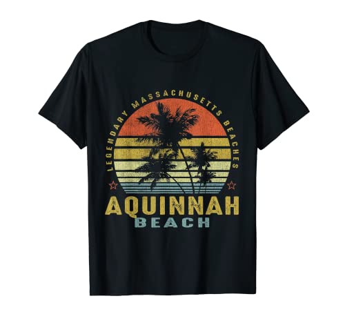 Aquinnah Beach Retro Palm Sunset - Beach Lover Design T-Shirt