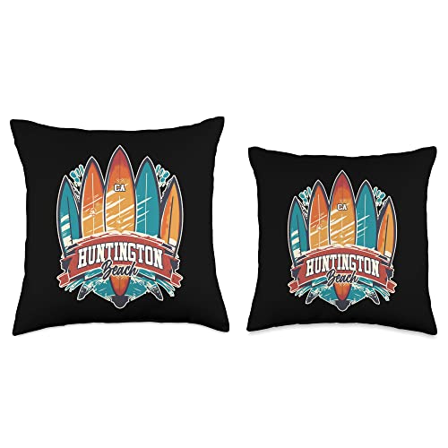 Cool Edgy Surf Beach Designs Huntington Beach CA Rebel Surf Edgy Surfboard Design Throw Pillow