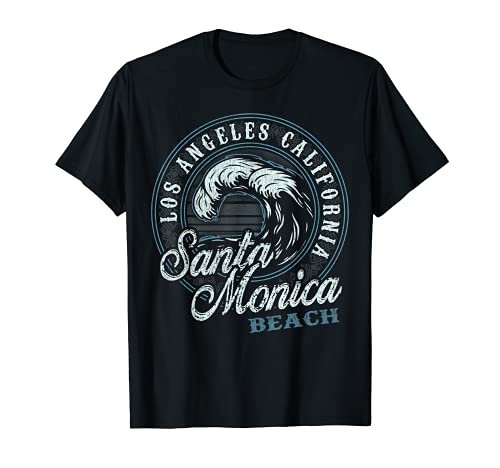 Santa Monica Retro Wave Circle - Beach Gift T-Shirt