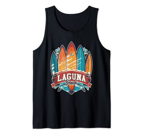 Laguna Beach CA Rebel Surf Edgy Surfboard Design Tank Top