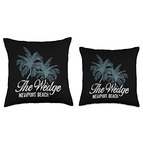 Hawaiian Surf Beach The Wedge Newport Beach California-Two Big Palms Throw Pillow