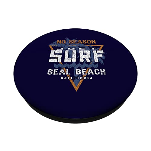 No Season Just Surf - Seal Beach California PopSockets Swappable PopGrip