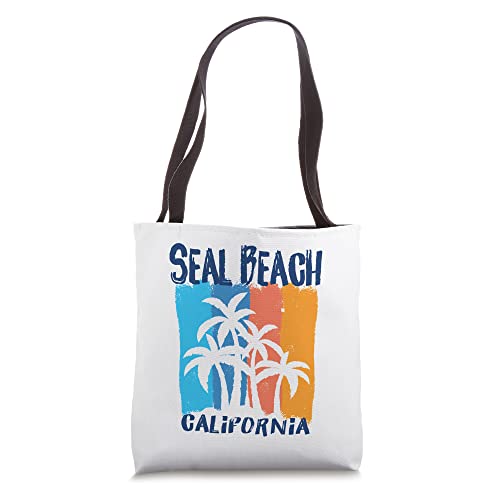 Seal Beach California Fun Colorful Palm Trees Design Tote Bag