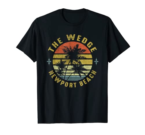 The Wedge, Newport Beach Retro Palm Sunset -Beach Design T-Shirt