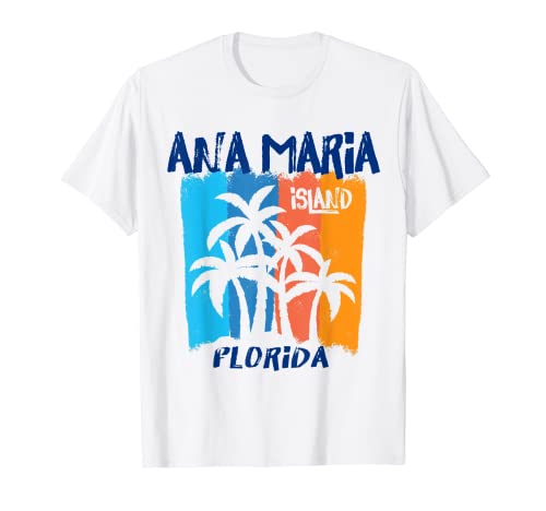 Ana Maria Island Florida Fun Colorful Palm Trees Design T-Shirt