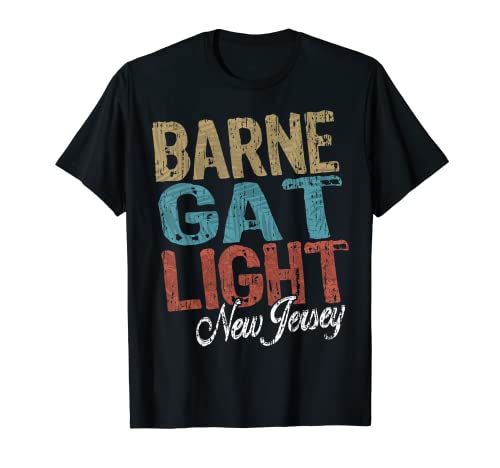 BARNEGAT LIGHT BEACH NEW JERSEY - HIBISCUS & SCRIPT PALM T T-Shirt