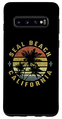 Seal Beach California Retro Palm Sunset - Beach Design Case