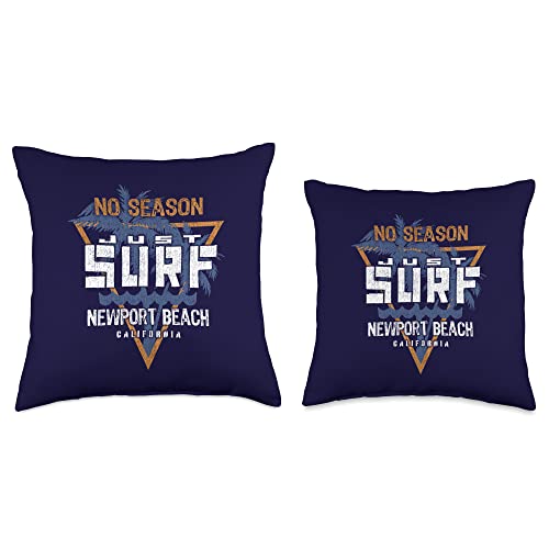 My Favorite Beach No Season Just Surf-Newport Beach California Throw Pillow