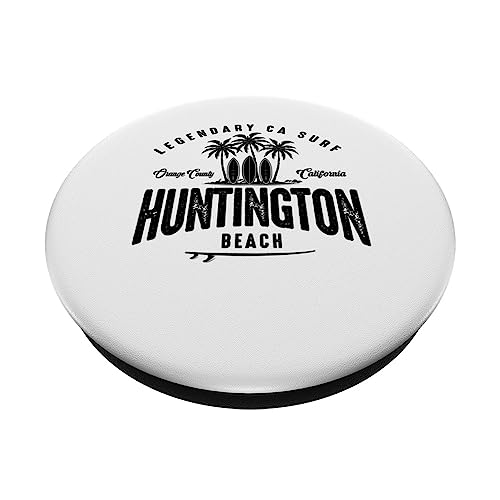 THREE VINTAGE SURFBOARDS AND PALMS - Huntington Beach PopSockets Swappable PopGrip