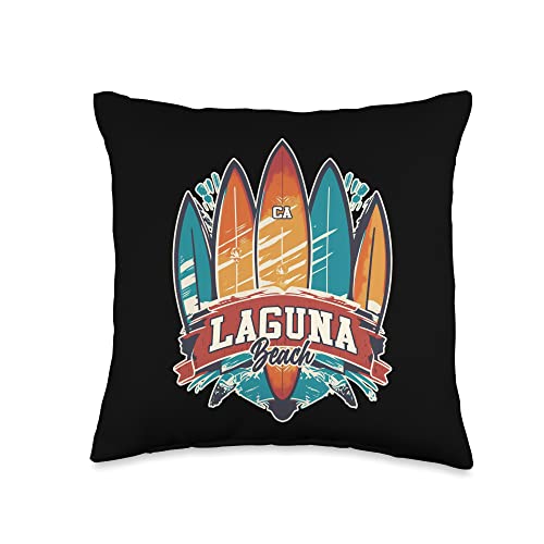 Cool Edgy Surf Beach Designs Laguna Beach CA Rebel Surf Edgy Surfboard Design Throw Pillow
