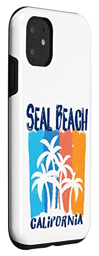 iPhone 12/12 Pro Seal Beach California Fun Colorful Palm Trees Design Case