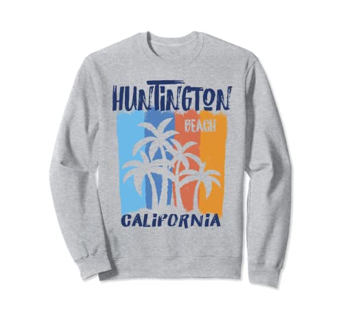 Huntington Beach California Fun Colorful Palm Trees Design Sweatshirt