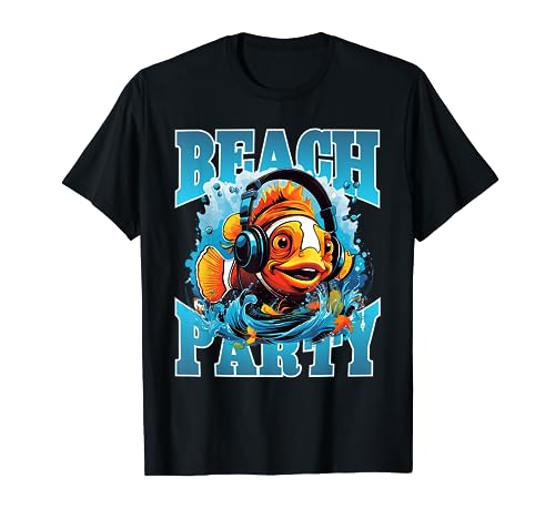 Energetic Sea Life Beach Party Design - Hipster Clown Fish T-Shirt