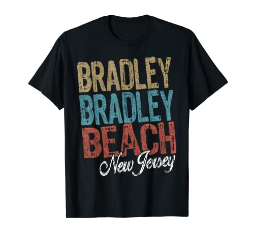 BRADLEY BEACH NEW JERSEY - HIBISCUS & SCRIPT PALM TREES Th T-Shirt