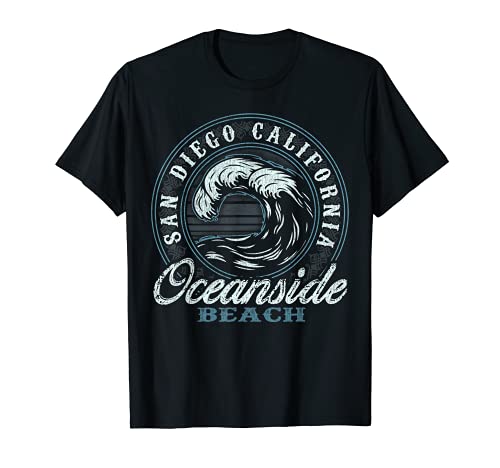 Oceanside Retro Wave Circle - Beach Gift T-Shirt