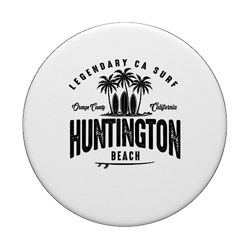 THREE VINTAGE SURFBOARDS AND PALMS - Huntington Beach PopSockets Swappable PopGrip