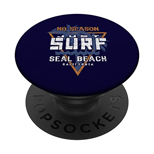 No Season Just Surf - Seal Beach California PopSockets Swappable PopGrip