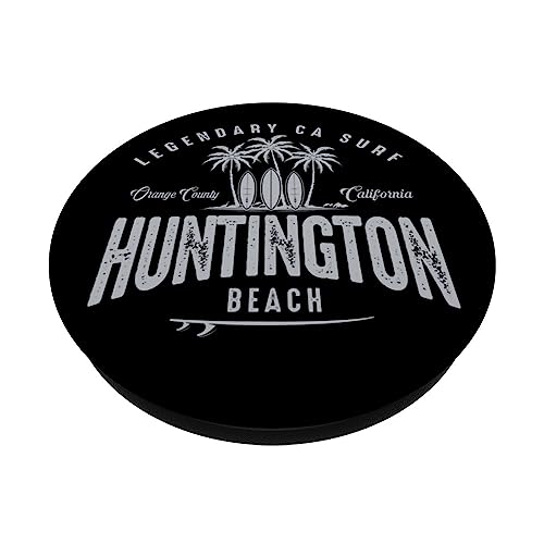 THREE VINTAGE SURFBOARDS AND PALMS - Huntington Beach PopSockets Swappable PopGrip