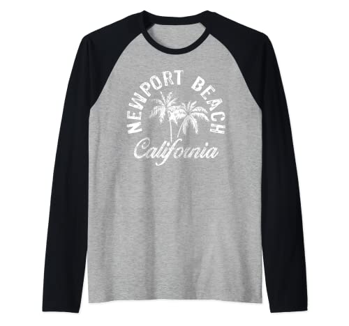 Newport Beach California My Favorite Surf Beach Raglan Baseball Tee