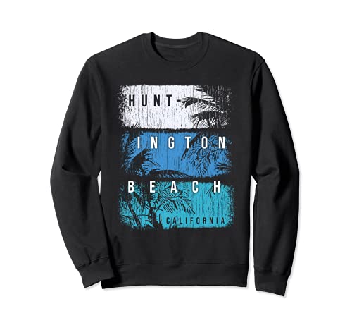 Huntington Beach California Colorful Brush Strokes and Palms Sweatshirt