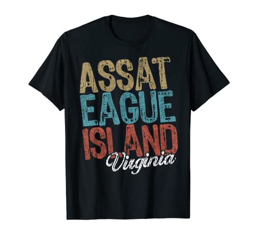 Assat Eague Island Virginia HIBISCUS SCRIPT Three Tone Palm T-Shirt